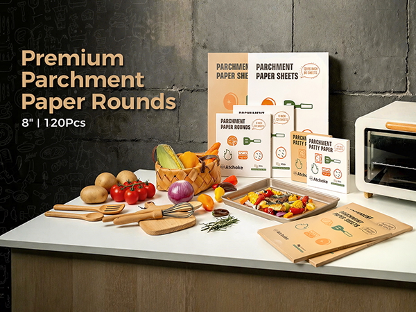 8inch round parchment paper sheets