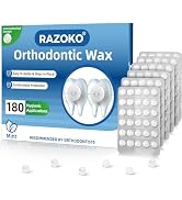 RAZOKO Orthodontic Wax for Braces - 180 Dental Wax Dots, Mint Flavor | Hygienic Individual Wraps,...