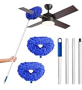DRQ Ceiling Fan Cleaner Duster, 2 Pack Reusable Microfiber Duster with Extension Pole, 13 to 50 I...