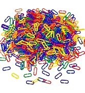 JIALEEY 600 Piece Plastic C-Clips Hooks Chain Links Rainbow C-Links Children's Learning Toys Smal...