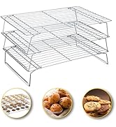 Hunnycook Cooling Racks - 10 * 16 Inch 3PCS Stackable Tall Baking Racks, Stainless Steel Wire Rac...