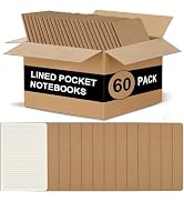 ZCZN 60 Pack Kraft Pocket Notebooks Bulk, 3.5 X 5.5 Inches Lined Paper Journaling Notebooks, 30 S...