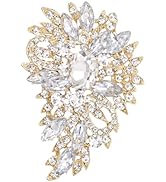 EVER FAITH Women's Austrian Crystal Wedding Flower Leaf Bouquet Brooch
