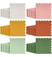 durony 150 Pack Scalloped Napkins 5 x 5 Inch Disposable Paper Napkins Gradient Color Napkins with...