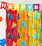 Rainbow Foil Fringe Curtains Backdrop