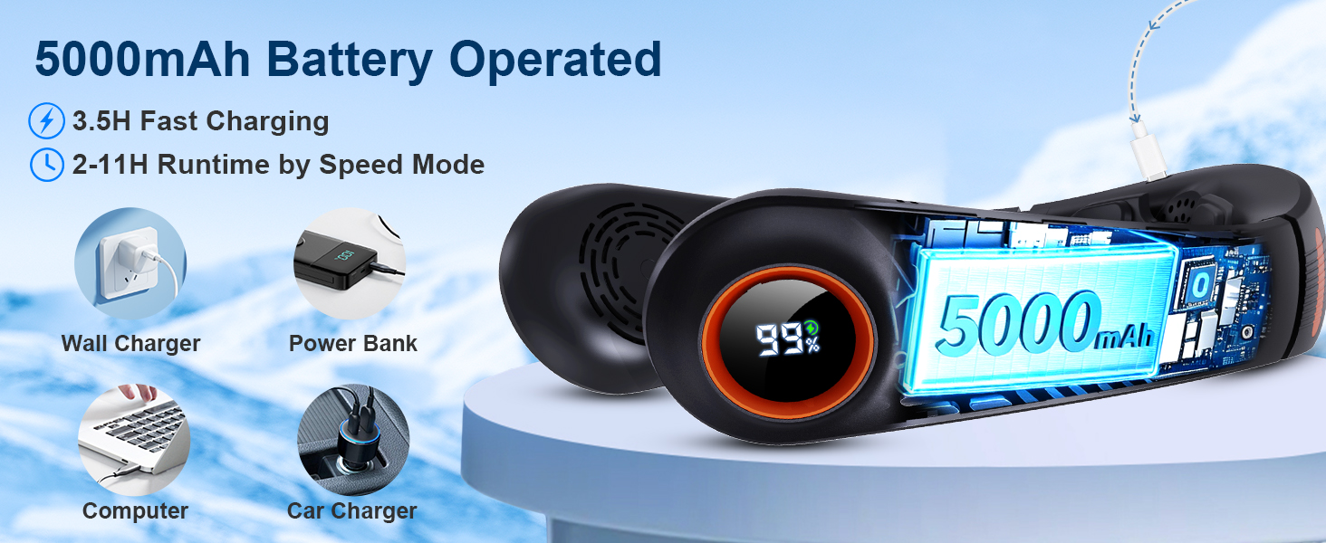 neck fans that blow cold air rechargeable