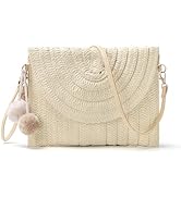 Sightor Straw Clutch Purse for Women Summer Beach Straw Handbag Vacation Woven Envelope Bag