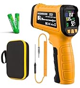 50:1Infrared Thermometer Temperature Gun, Dual-Mode Temp Gun -58°F to 1796°F, with K-Type Thermoc...