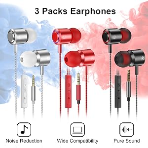 wired earbuds;wired headphones;corded earbuds;plug in earbuds;3.5mm headphones