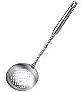 Slotted Spoon, Stainless Steel Strainer Metal Skimmer Spoon for Cooking, Long Handle Food Straine...