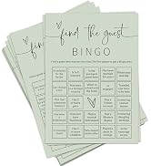 Tsunerrorami Bridal Shower Games, Find The Guest Bingo Icebreaker, 25Pcs Different Minimalist Sag...