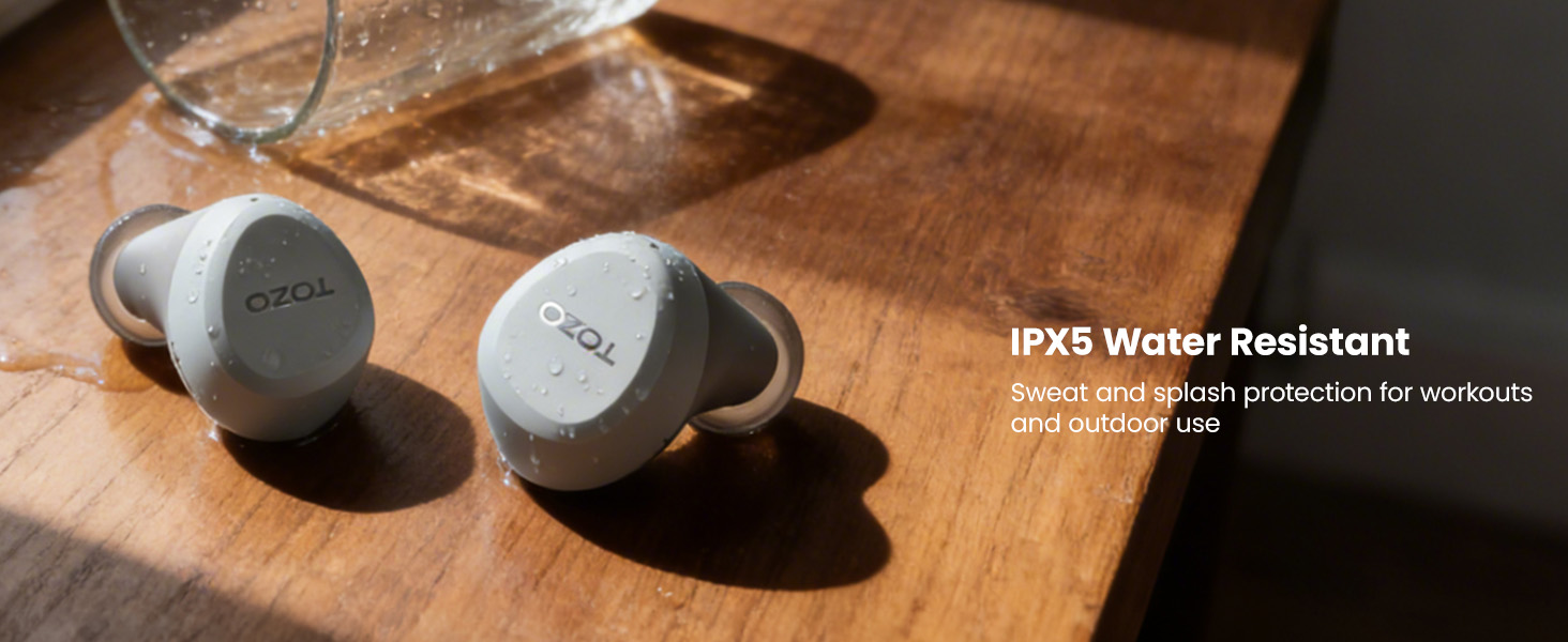 TOZO A1 IPX5 water resistant wireless earbuds for workout and sports sweatproof