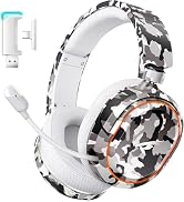 Wireless Gaming Headset, 7.1 Surround Sound, 2.4GHz USB Gaming Headphones with Bluetooth 5.4, 100...