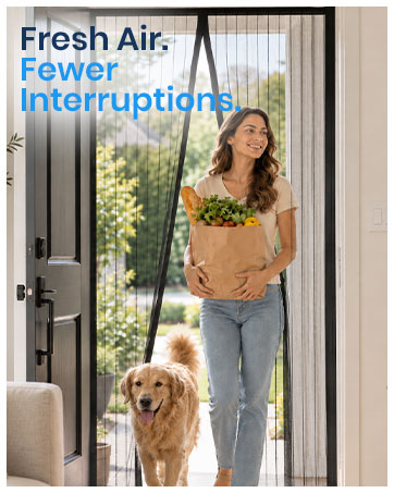 Fresh Air. Fewer Interruptions. Magnetic Screen Door