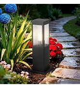 Outdoor Landscape Path Light Stainless Steel Waterproof Bollard Lighting Hardwired E26 Glass Post...