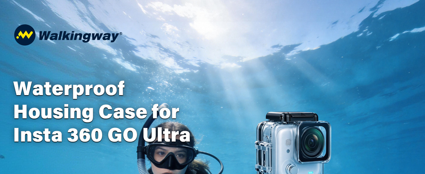 Walking Way Waterproof Case for Insta360 Go Ultra, Anti-Fog Underwater Camera Housing