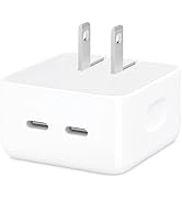 iPhone 35W Dual USB-C Port Compact Power Adapter, PD 3.0 GaN Foldable USB Type C Plug Fast Wall C...