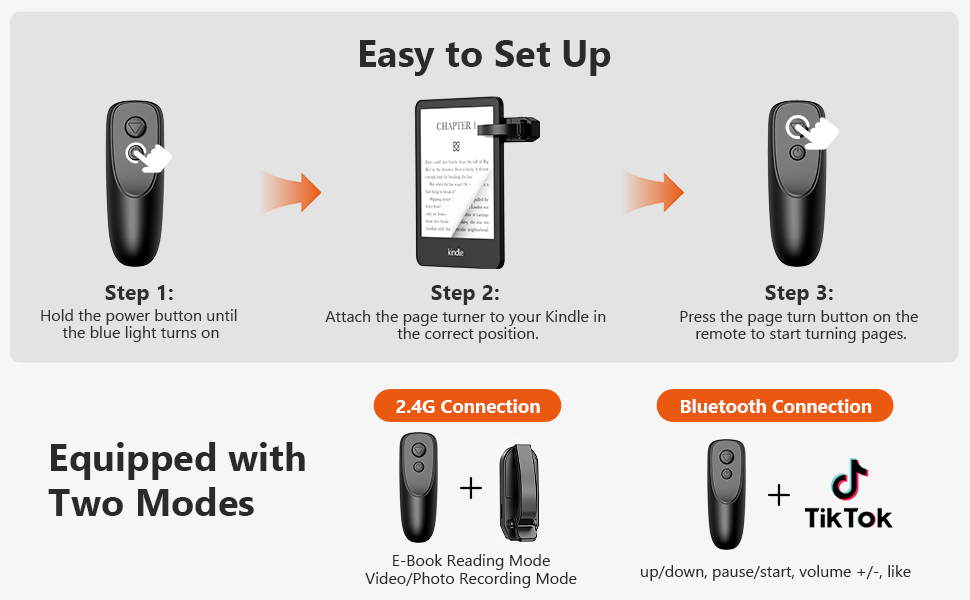 kindle holder with remote page turner
