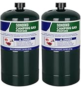 Sondiko Propane Tank 2 Pack, High Purity 1LB Propane Cylinder Tank 16 oz, Factory Prefilled and D...