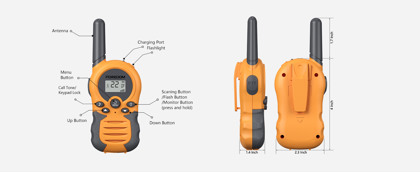 FOREDOM Rechargeable Walkie Talkies for Kids
