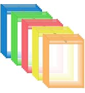 C-Line Neon Stitched Shop Ticket Holders, Assorted Neon Colors, 9 x 12 Inches, 25 per Box (43910)