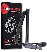 Surviveware Survival Fire Starter with Emergency Whistle, Paracord Handle, and Steel Serrated Scr...
