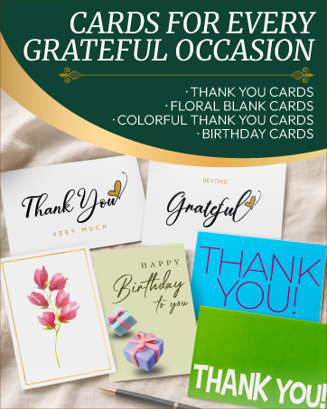 Greeting and thank you cards for every occasion.