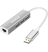 USB Hub USB A to Thunderbolt Ethernet RJ45 Adapter Multiple 3 USB Ports Dongle USB Splitter Luxur...