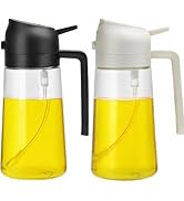 Oil Sprayer for Cooking 16oz, 2 in 1 Olive Oil Dispenser and Oil Sprayer - 470ml Olive Bottle Spr...