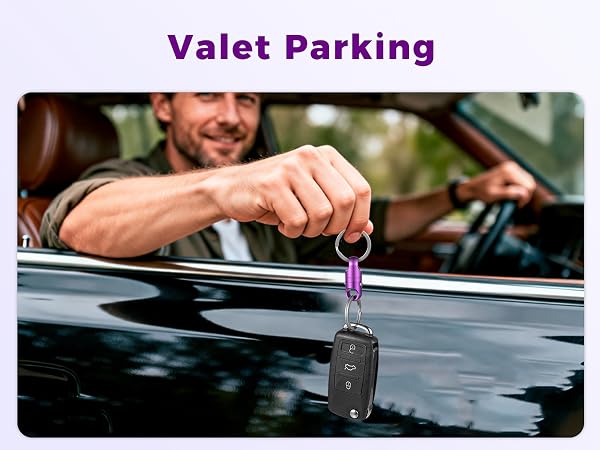 quick detach keychain for valet parking