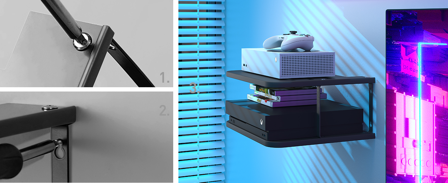 TV Game Double Shelf Stand for Xbox Shelf Wall