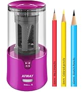 AFMAT Electric Pencil Sharpener for Colored Pencils, Auto Stop, Fast Sharpen in 3s, Large Hole Pe...