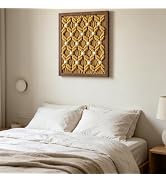 Macrame Wall Decor, Boho Framed Wall Art, Wall Hanging Boho (Yellow) | 2 in1 Tapestry Photo Frame...