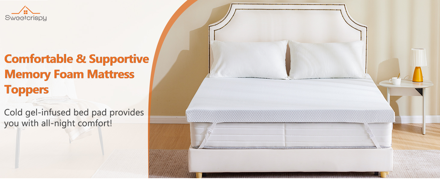 Memory Foam Mattress Topper with Cover