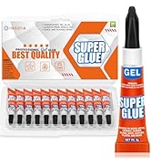 Super Glue Gel Clear Non-Drip, 12 X 3g All Purpose Strong Adhesive Ca Glue Quick Dry Instant Glue...