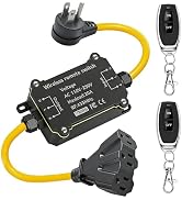 AC 110-250V Outdoor Wireless Remote Power Socket,with 1 to 3 Y Splitter | Waterproof Remote Power...