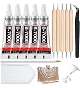 B7000 Glue Clear with Precision Tips, 5 PCS Jewelry Bead B-7000 Glue for Diamond Jewelry Rhinesto...