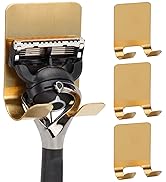 Blueden Self Adhesive Hooks Waterproof Razor Holder in Inside Shower 4 Pack, Metal Heavy Duty Uti...