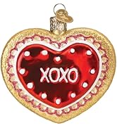 Old World Christmas Heart Cookie Glass Blown Ornament for Christmas Tree, Handcrafted Holiday Dec...