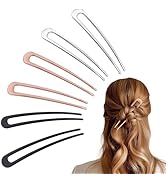 hisial 6Pcs Metal French Hair Pins for Women U Shape Sticks 3.9 Inch Vintage Fork for Hairstyle A...
