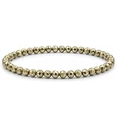 Angelstones Natural Gemstone Small Beaded Stretch Bracelet, 4mm Faceted Round Beads, Crystal Heal...