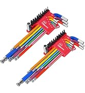 TOMMARS 18-PC Magnetic Ball End Allen Wrench Set, Extra Long & Color Coded | Extra Long Arm, Colo...