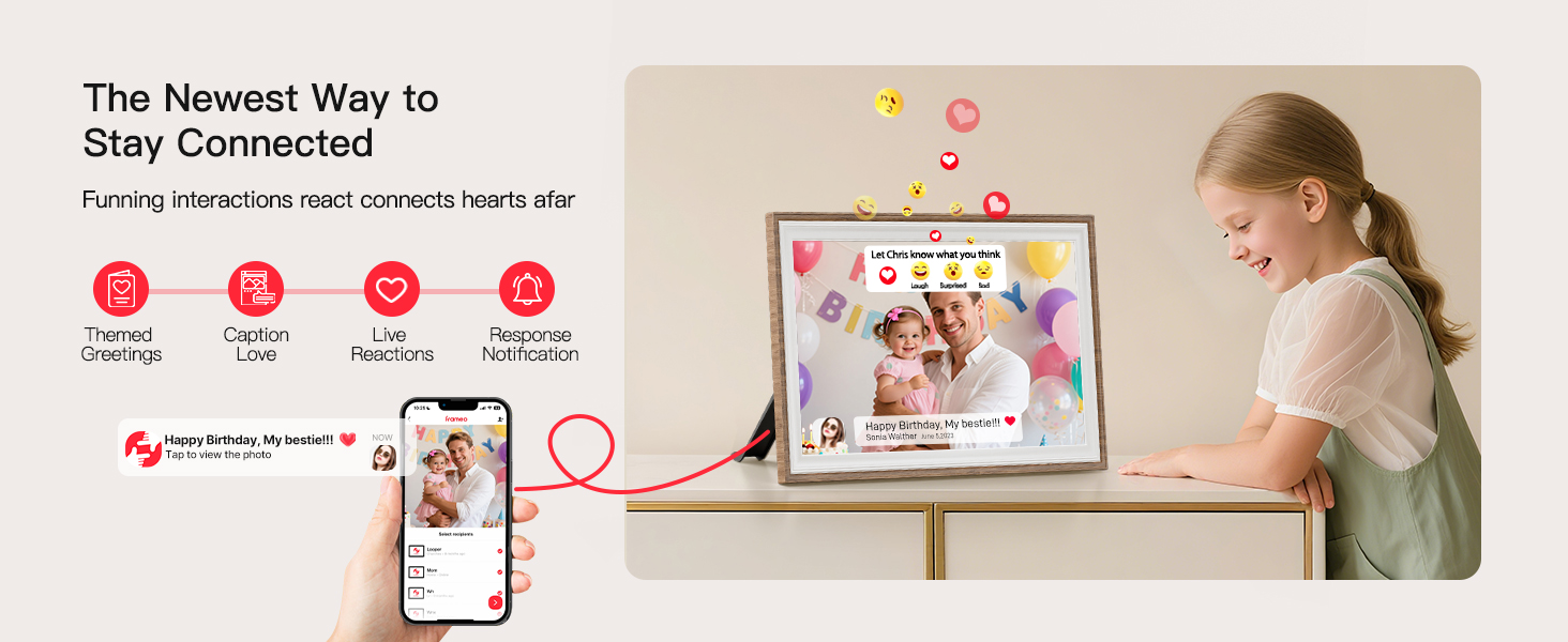 frameo digital frame wifi picture photo video share moment from phone