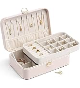 Vlando 2-Layer Jewelry Box,Jewelry Organizer for Women Removable Jewelry Tray for Earrings Neckla...
