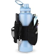 SITHON Gym Water Bottle Pouch Caddy, Non-Slip Water Bottle Sleeve Bag for Gym with Double Side Po...