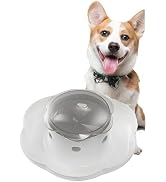 MTGekYu Interactive Pet Press-to-Feed Dispenser, White and Yellow, PET Material, 10.3 x 7.2 x 21....