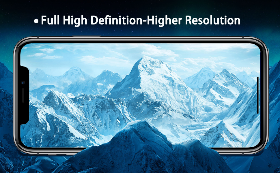 a smartphone screen with mountains in the background