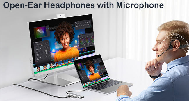 open ear headphones with mic