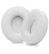 Round white replacement ear pads with stitched edges, likely for over-ear headphones.