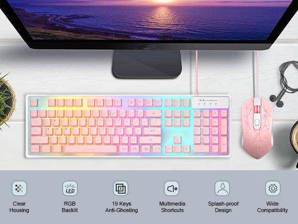 K1 RGB Gaming Keyboard with Clear Housing